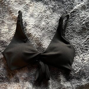 Elegant Black Tie-Front Bralette